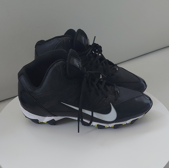 Men's NIKE ALPHA "FAST-FLEX"; Size: 10.5 Black, White, Lime green Sport Cleats. - Picture 3 of 6